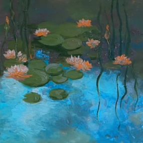 Painting, Monet garden, Dasha Pogodina