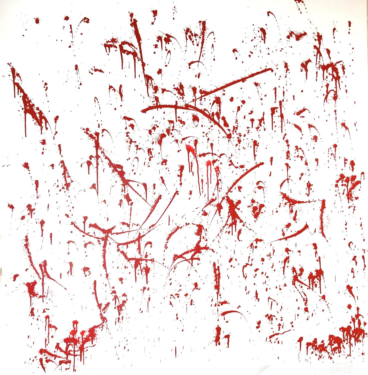 Nataliia Krykun, Blooming tulips is a large abstract expressionism painting, red flowers on white Nataliia Krykun, Blooming tulips is a large abstract expressionism painting, red flowers on white