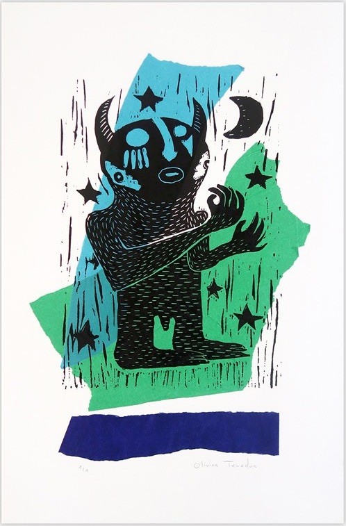 Olivier Tenedor, Les Mange-Peurs, La Nuit + Collage Olivier Tenedor, Les Mange-Peurs, La Nuit + Collage