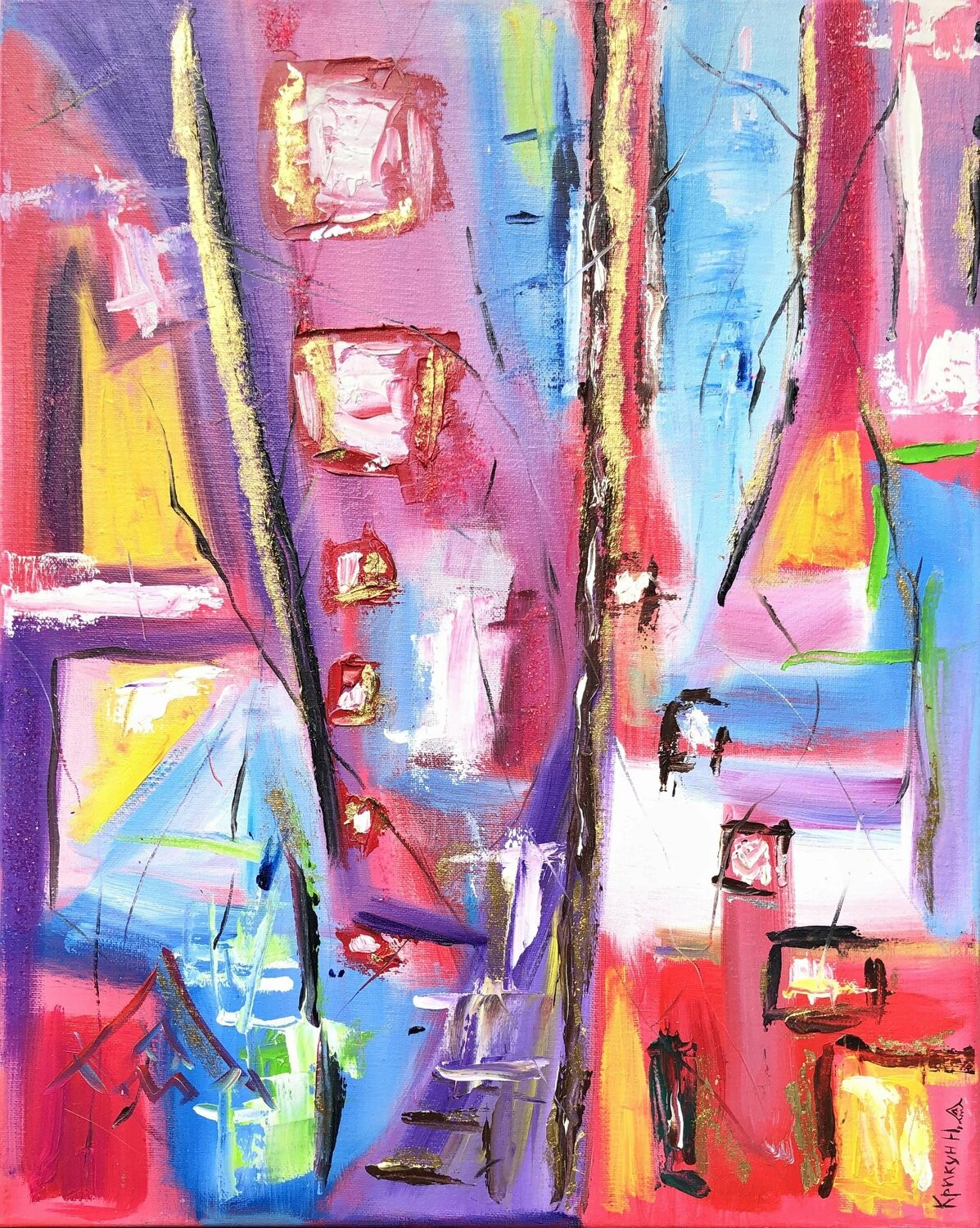 Nataliia Krykun, Blue pink abstraction Nataliia Krykun, Blue pink abstraction
