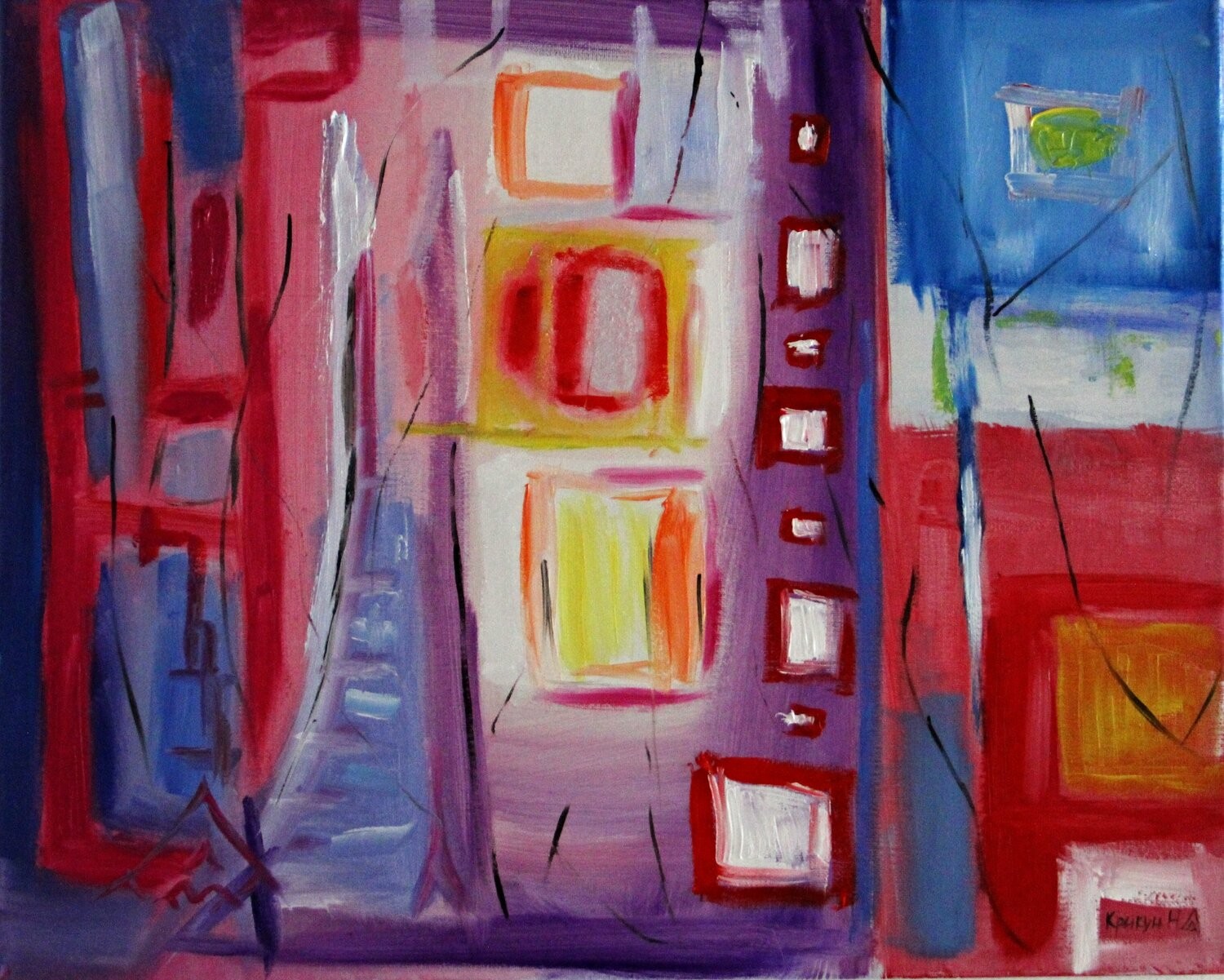 Nataliia Krykun, Blue violet abstraction Nataliia Krykun, Blue violet abstraction