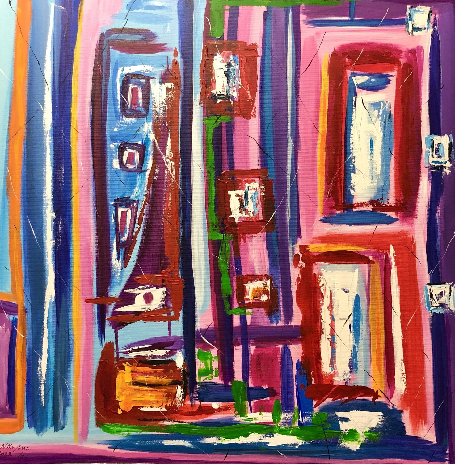 Nataliia Krykun, Blue rosa abstraction Nataliia Krykun, Blue rosa abstraction
