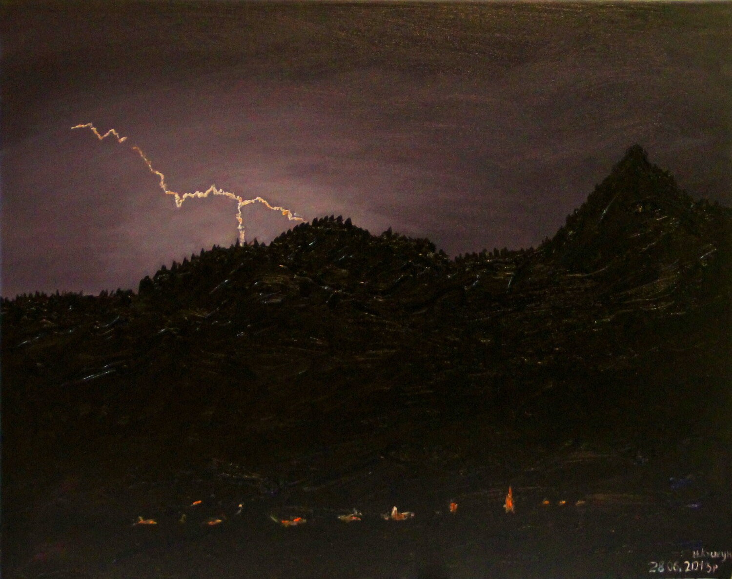 Nataliia Krykun, Lightning in the night mountains Nataliia Krykun, Lightning in the night mountains