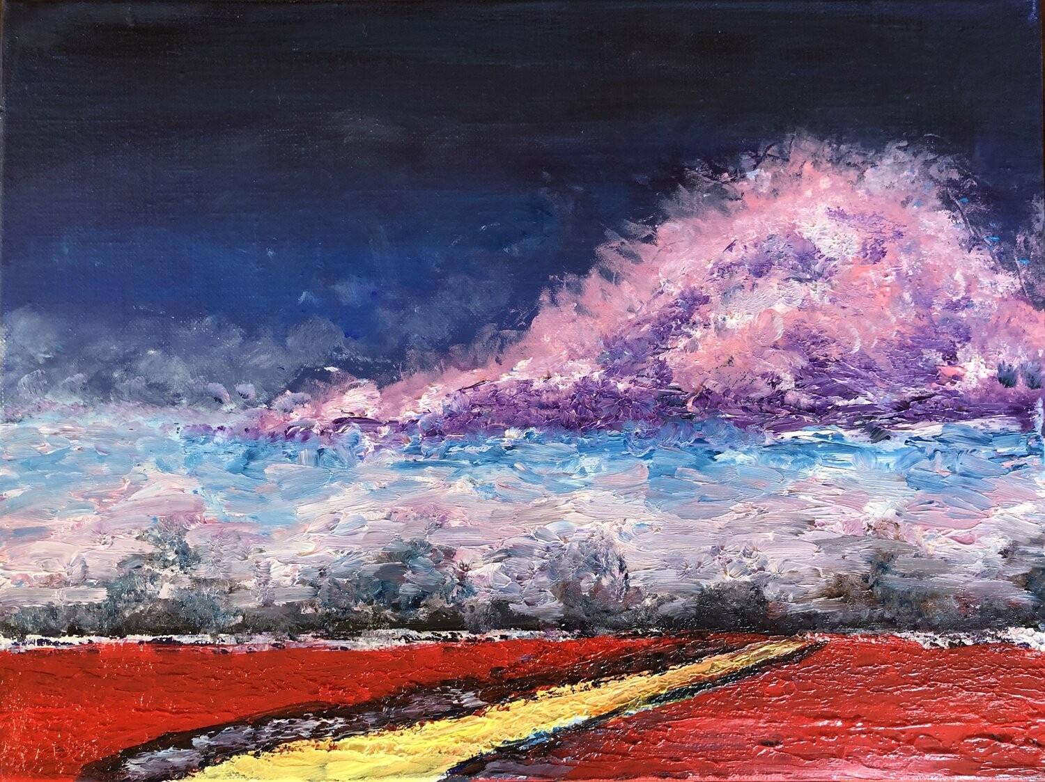 Nataliia Krykun, Blue sunset with a pink cloud Nataliia Krykun, Blue sunset with a pink cloud