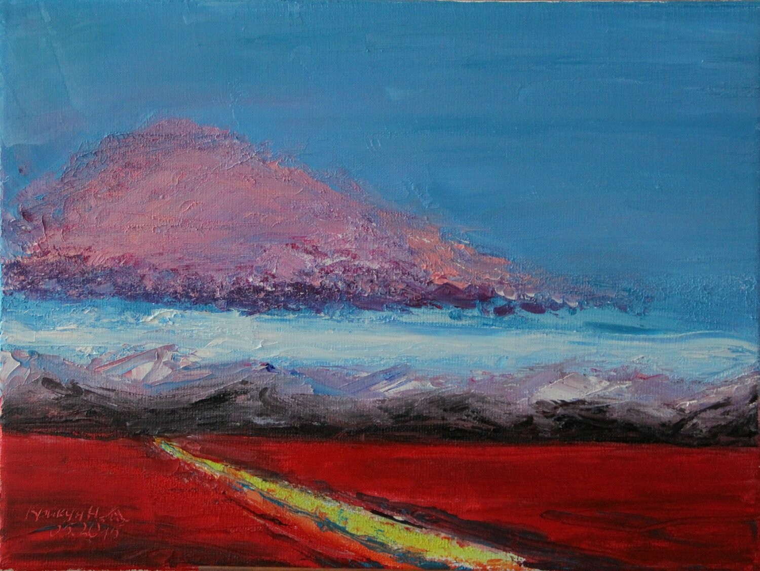 Nataliia Krykun, Landscape blue red Nataliia Krykun, Landscape blue red