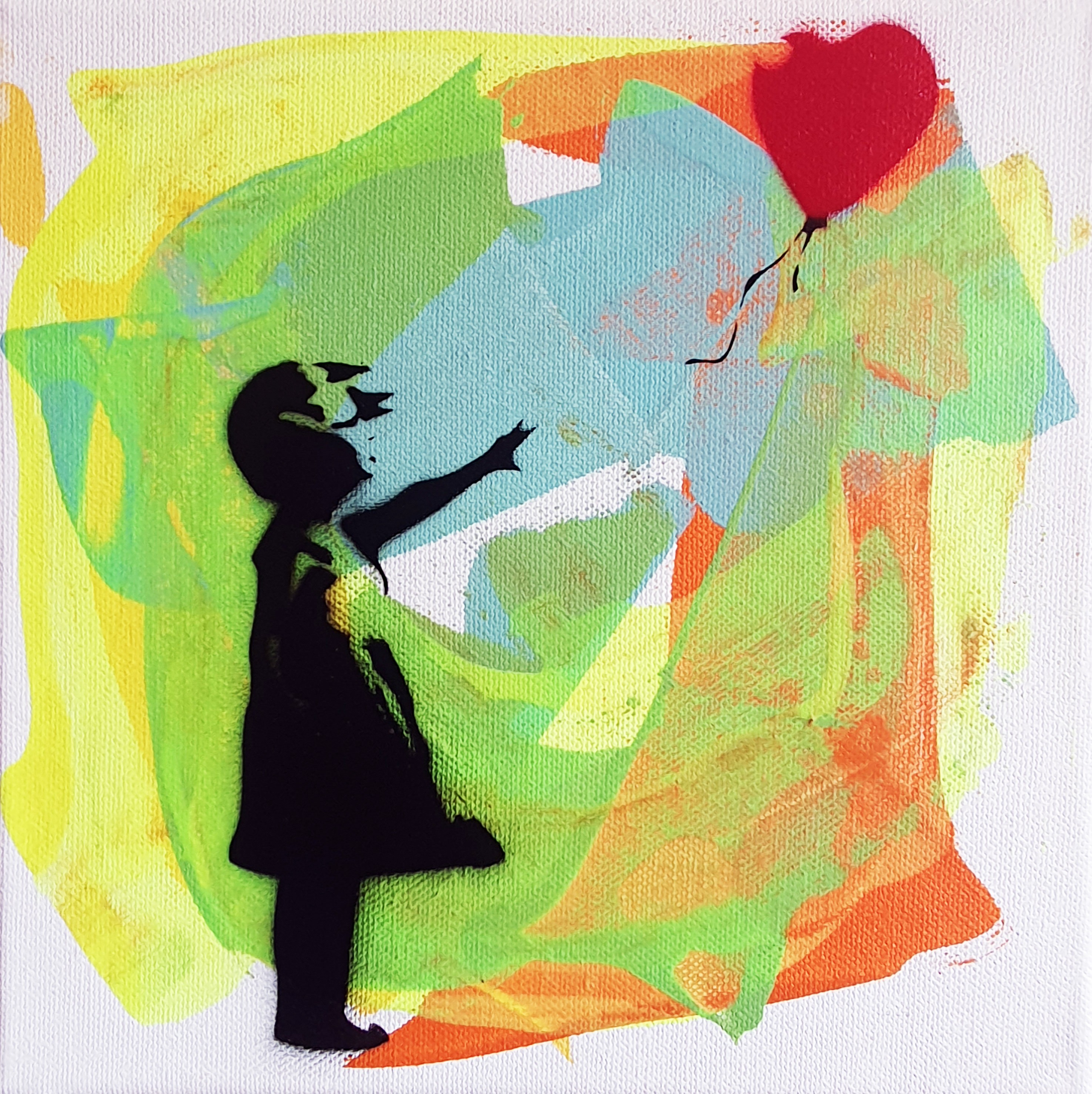 PyB, Fille au ballon coeur banksy PyB, Fille au ballon coeur banksy