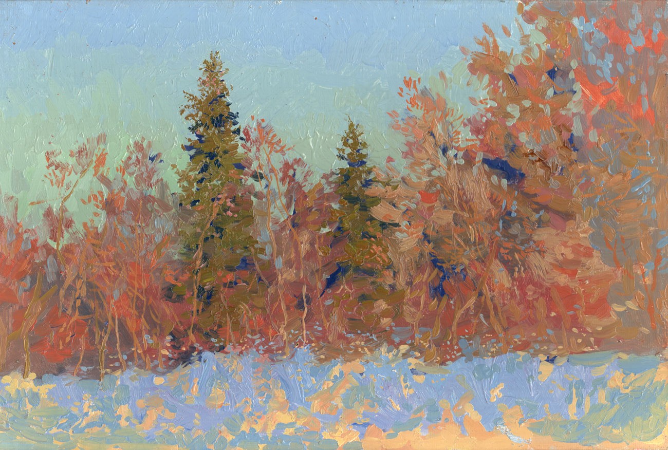 Simon Kozhin, Fedoskino. Winter day Simon Kozhin, Fedoskino. Winter day