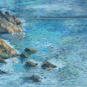 Seascape Landscape, Sea Painting - Monet Cliff, Dasha Pogodina