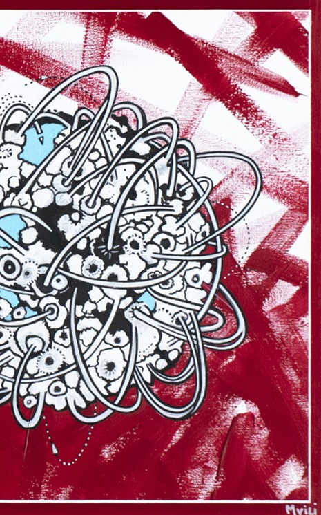 Violeta Mouysset dite Mvili, Atomisation progressive - Faits de société, Painting on canvas