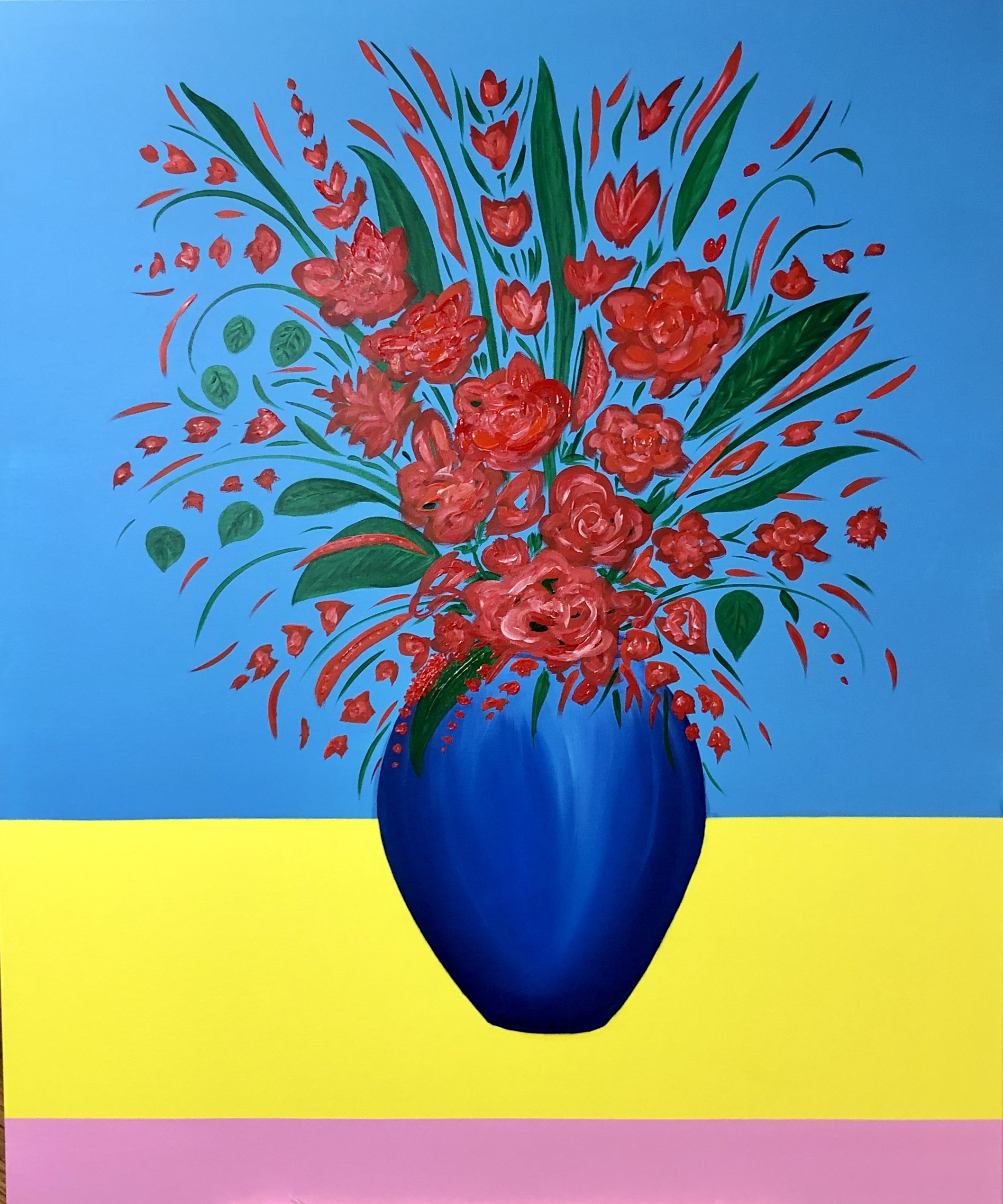 Nataliia Krykun, A bouquet of red flowers in a vase Nataliia Krykun, A bouquet of red flowers in a vase