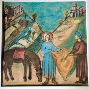 Fine Art Drawings, St Francis Giving his Mantle to a Poor Man, Catherine Clare