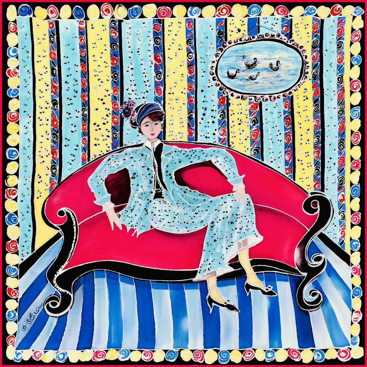 Catherine Clare, Boudoir with red sofa N°1 Catherine Clare, Boudoir with red sofa N°1