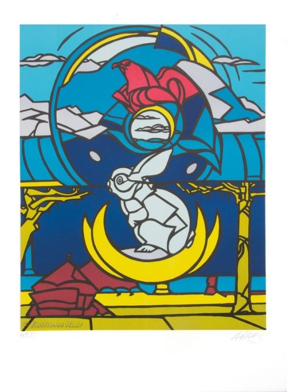 Valerio Adami, Le lapin, l'aigle et la lune Valerio Adami, Le lapin, l'aigle et la lune