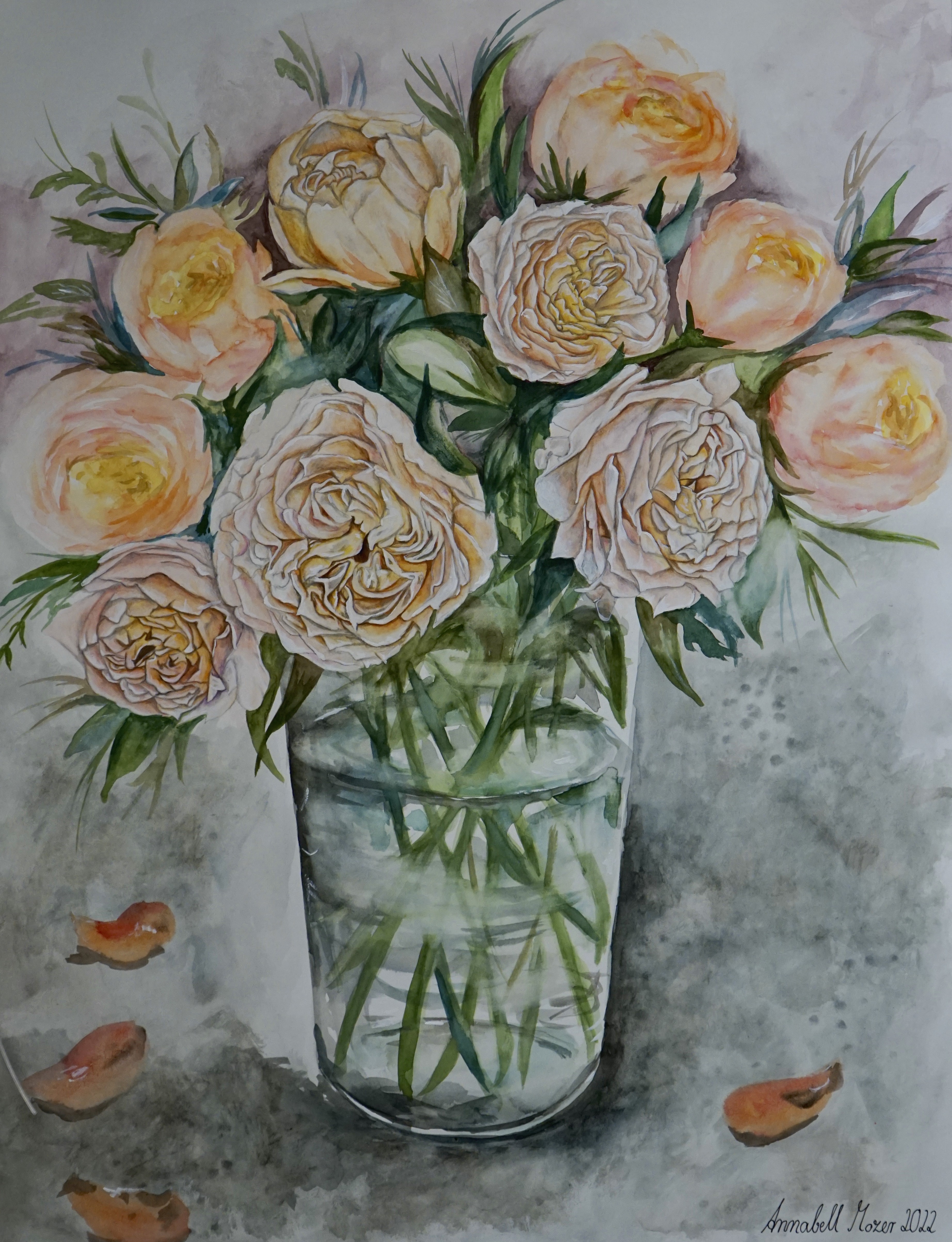 Annabell Mozer, Watercolour roses salmon Annabell Mozer, Watercolour roses salmon