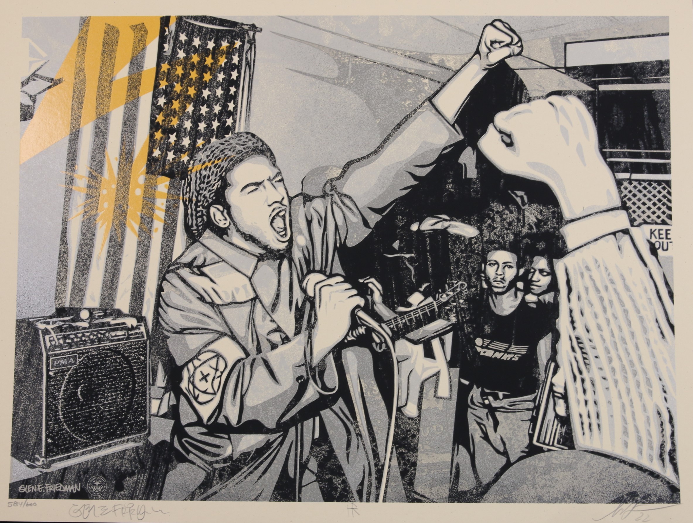 Shepard Fairey (Obey), Bad Brains Fist & Flag Shepard Fairey (Obey), Bad Brains Fist & Flag