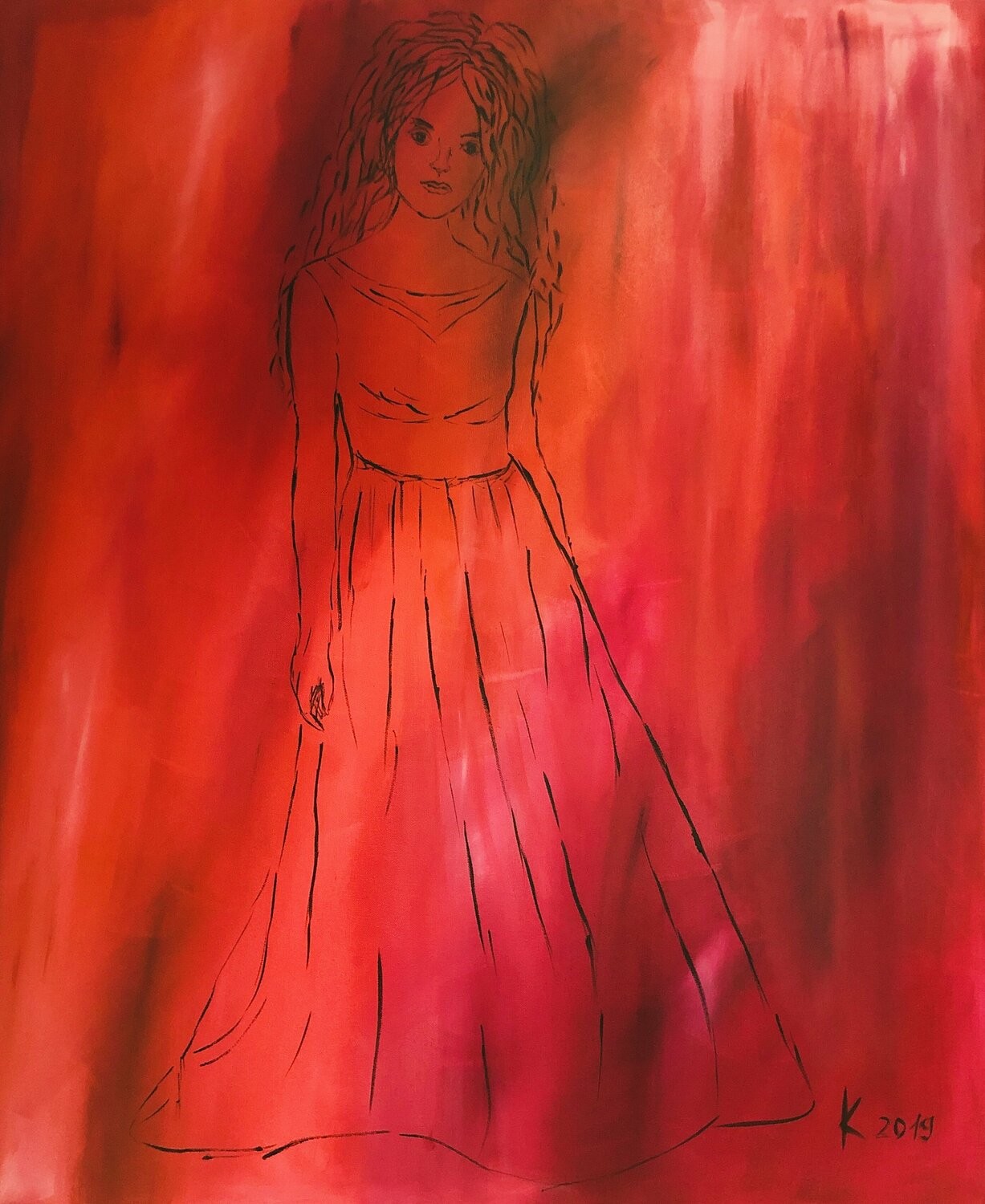 Nataliia Krykun, Red woman, abstract women body Nataliia Krykun, Red woman, abstract women body