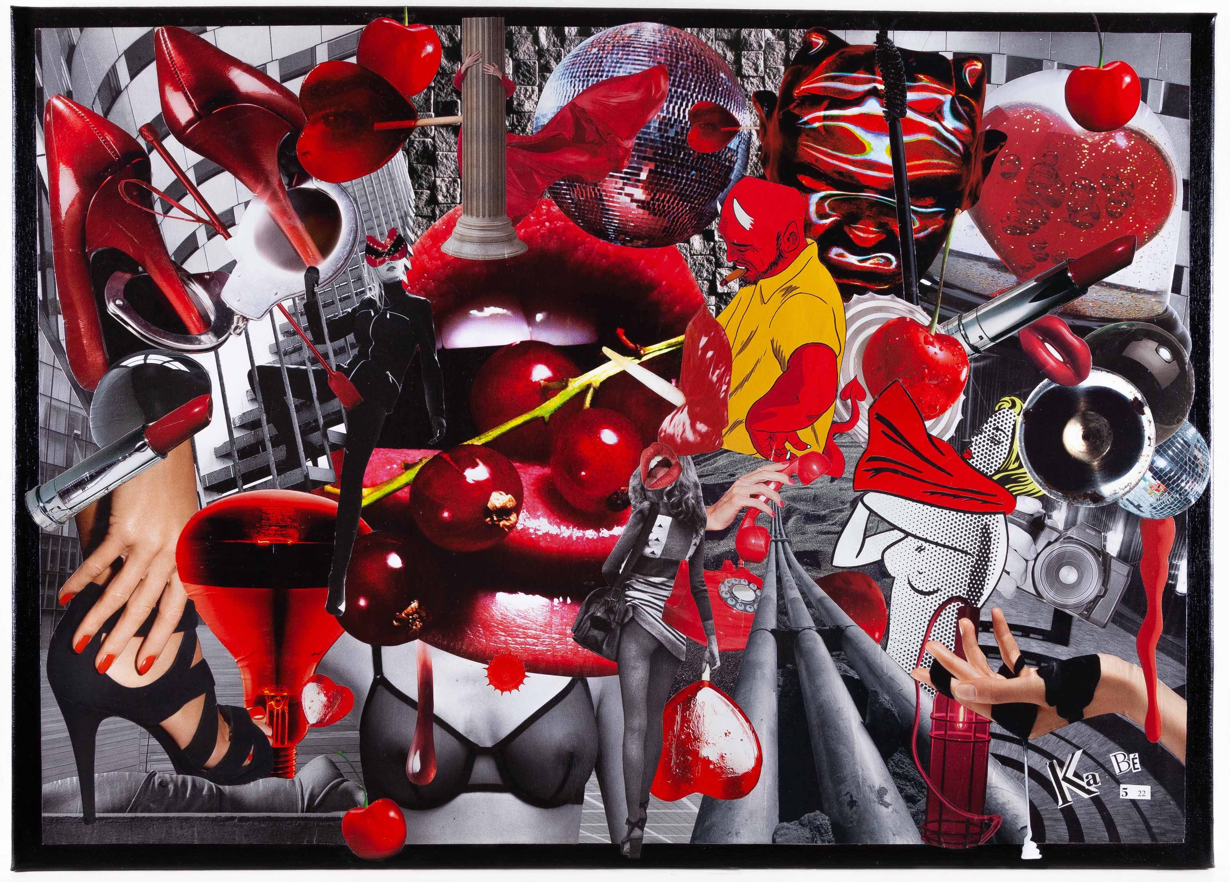 Karine Barbier (dite Ka Bé), Red is hot - Ode à l'érotisme - série Collages Karine Barbier (dite Ka Bé), Red is hot - Ode à l'érotisme - série Collages