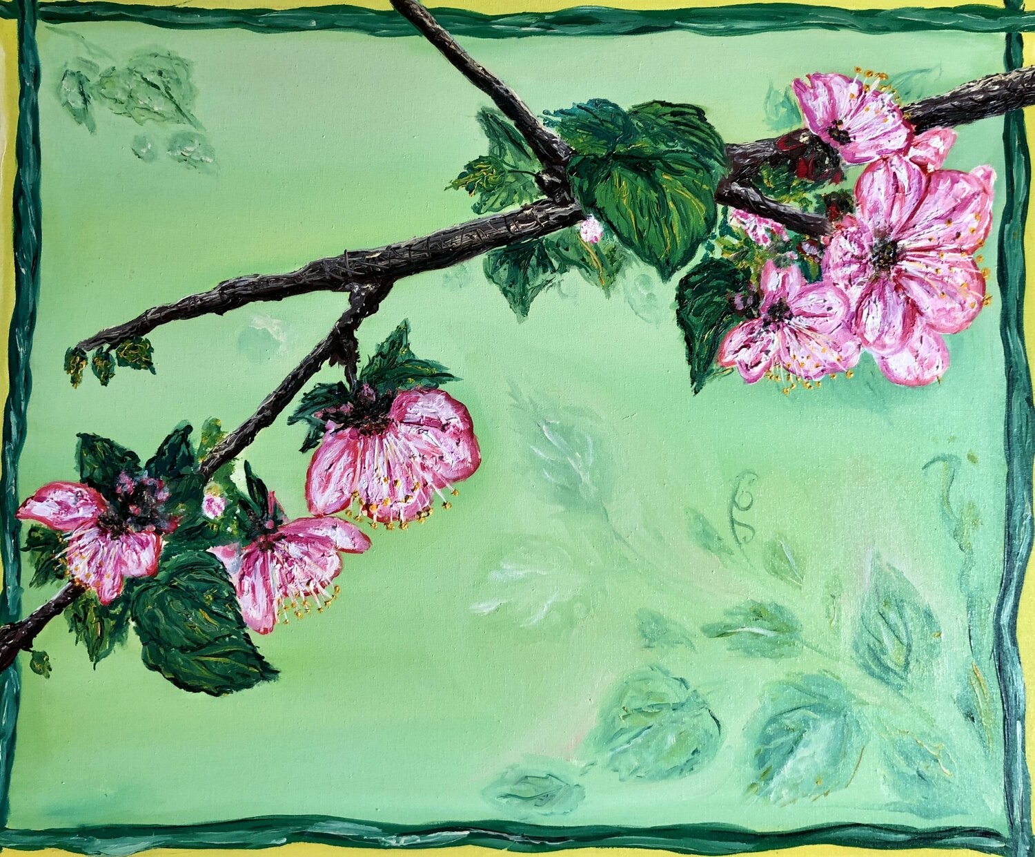 Nataliia Krykun, Flowers, spring - green, pink, red, white Nataliia Krykun, Flowers, spring - green, pink, red, white