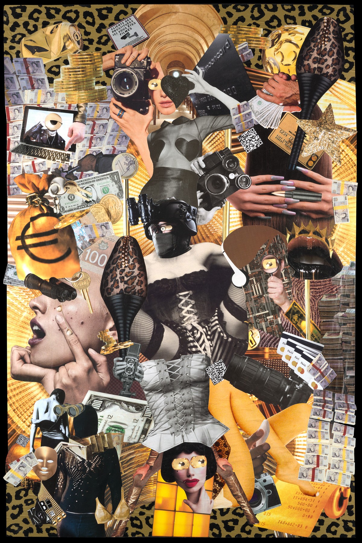 Karine Barbier (dite Ka Bé), Bling, Bling! Souriez, vous êtes flashés - Le monde du paraître - série Collages Karine Barbier (dite Ka Bé), Bling, Bling! Souriez, vous êtes flashés - Le monde du paraître - série Collages