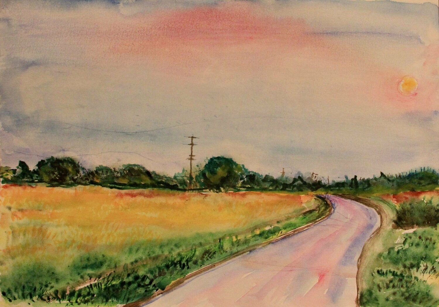 Nataliia Krykun, Road in the field, spring landscape Nataliia Krykun, Road in the field, spring landscape