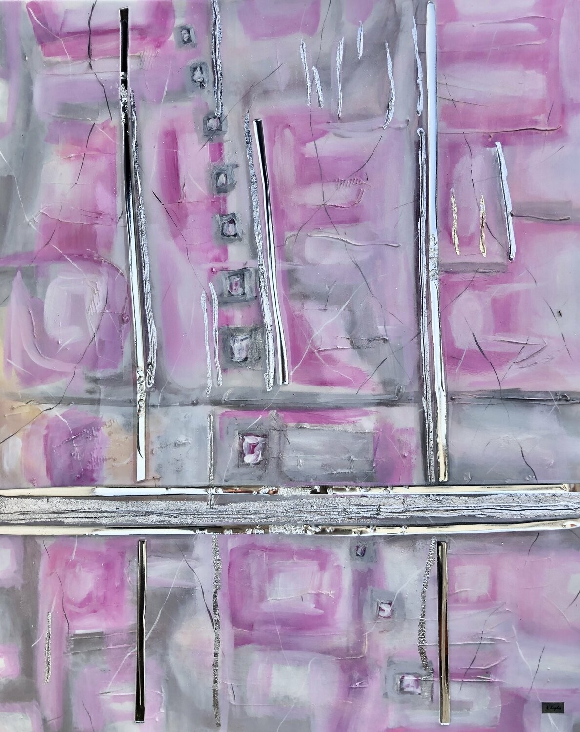 Nataliia Krykun, Pink gray abstraction Nataliia Krykun, Pink gray abstraction