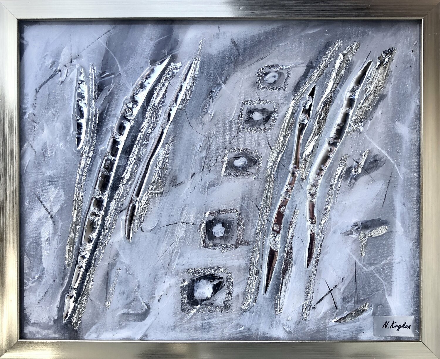 Nataliia Krykun, Silver gray abstraction Nataliia Krykun, Silver gray abstraction