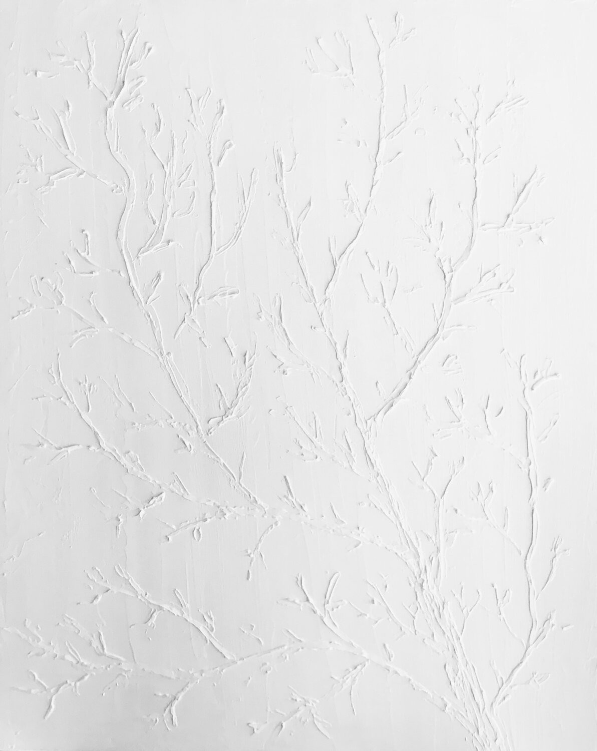 Nataliia Krykun, White tree branches - minimalism nature garden 3d textured cement Nataliia Krykun, White tree branches - minimalism nature garden 3d textured cement
