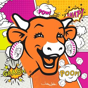 La vache qui rit - pop art - orange, Julie Jaler