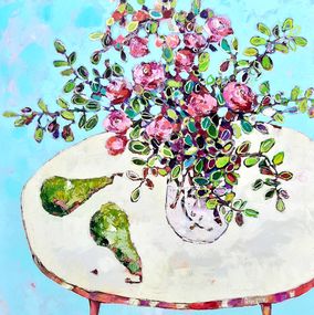 Painting, Roses and long pears, Ania Pieniazek