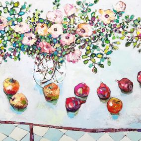 Peinture, Flowers, fruits and veggies, Ania Pieniazek