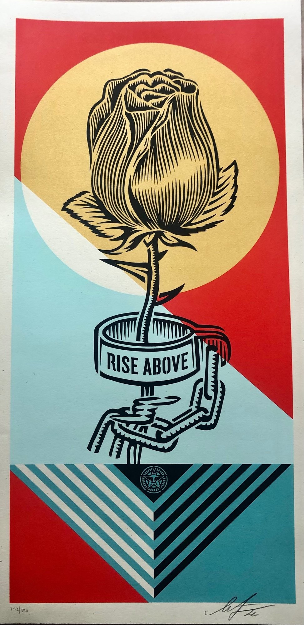 Shepard Fairey (Obey), Rise Above Rose Geometric Shepard Fairey (Obey), Rise Above Rose Geometric