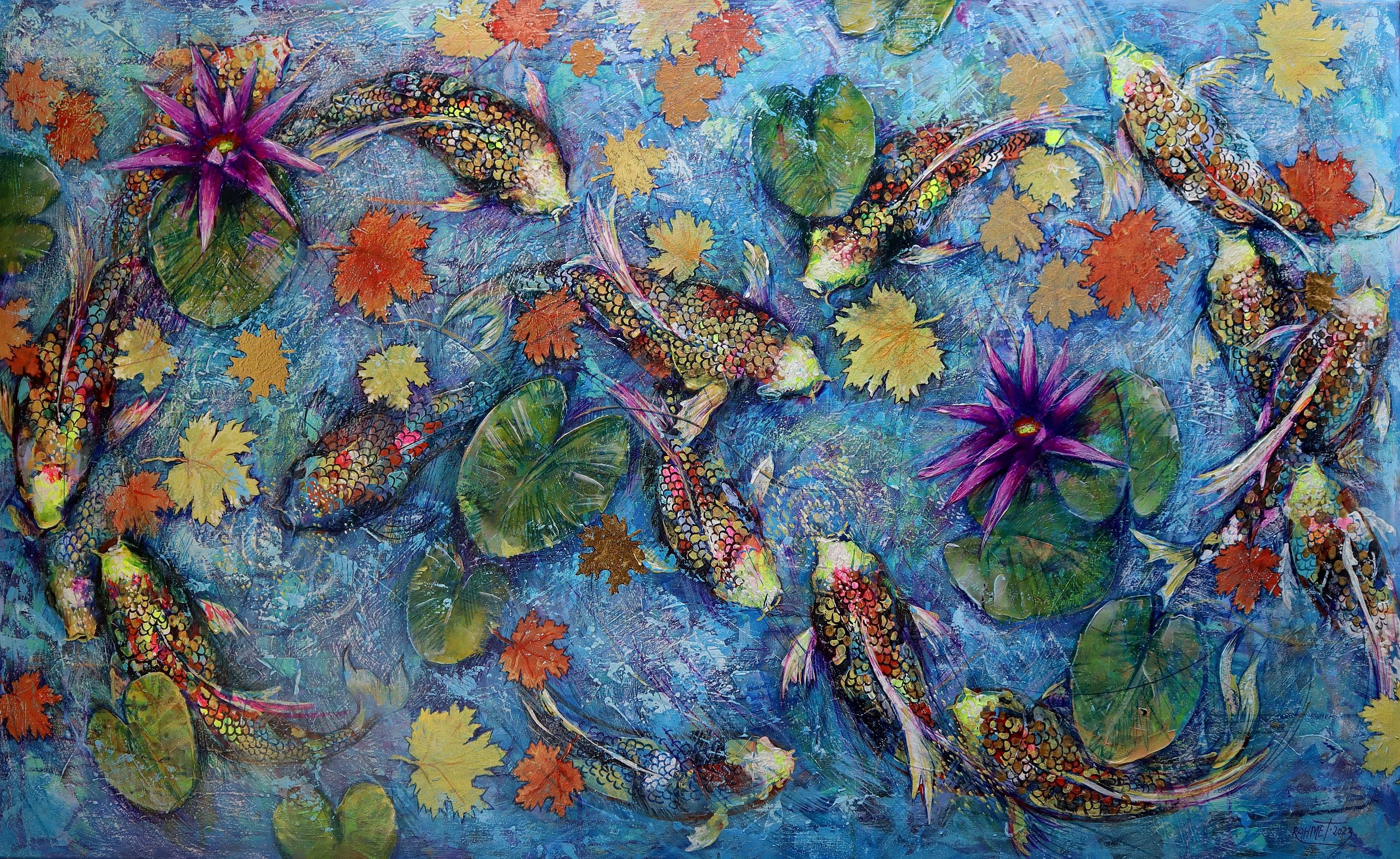 Rakhmet Redzhepov (Ramzi), Koi fish and golden leaves Rakhmet Redzhepov (Ramzi), Koi fish and golden leaves