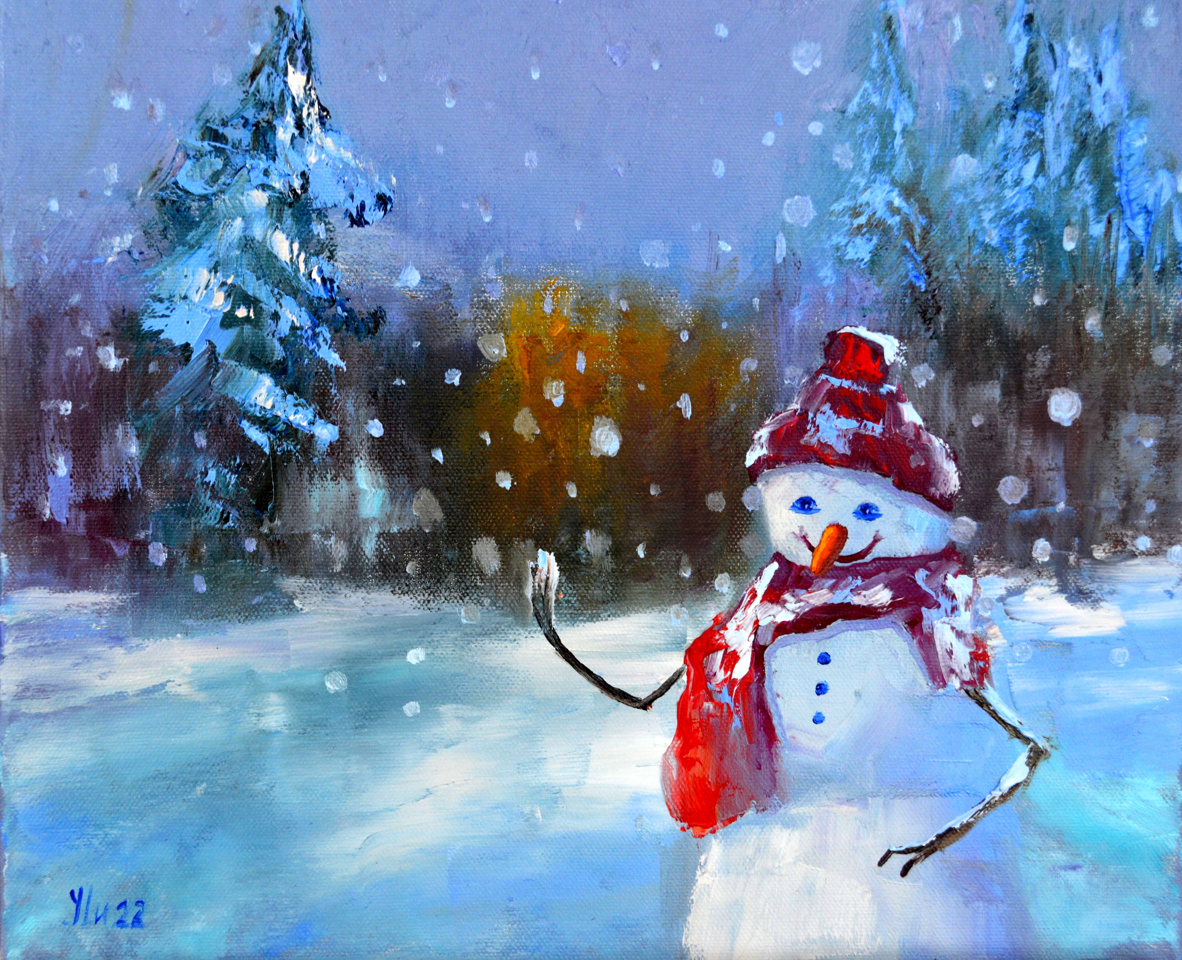 Elena Lukina, Snowman in a fairy forest Elena Lukina, Snowman in a fairy forest
