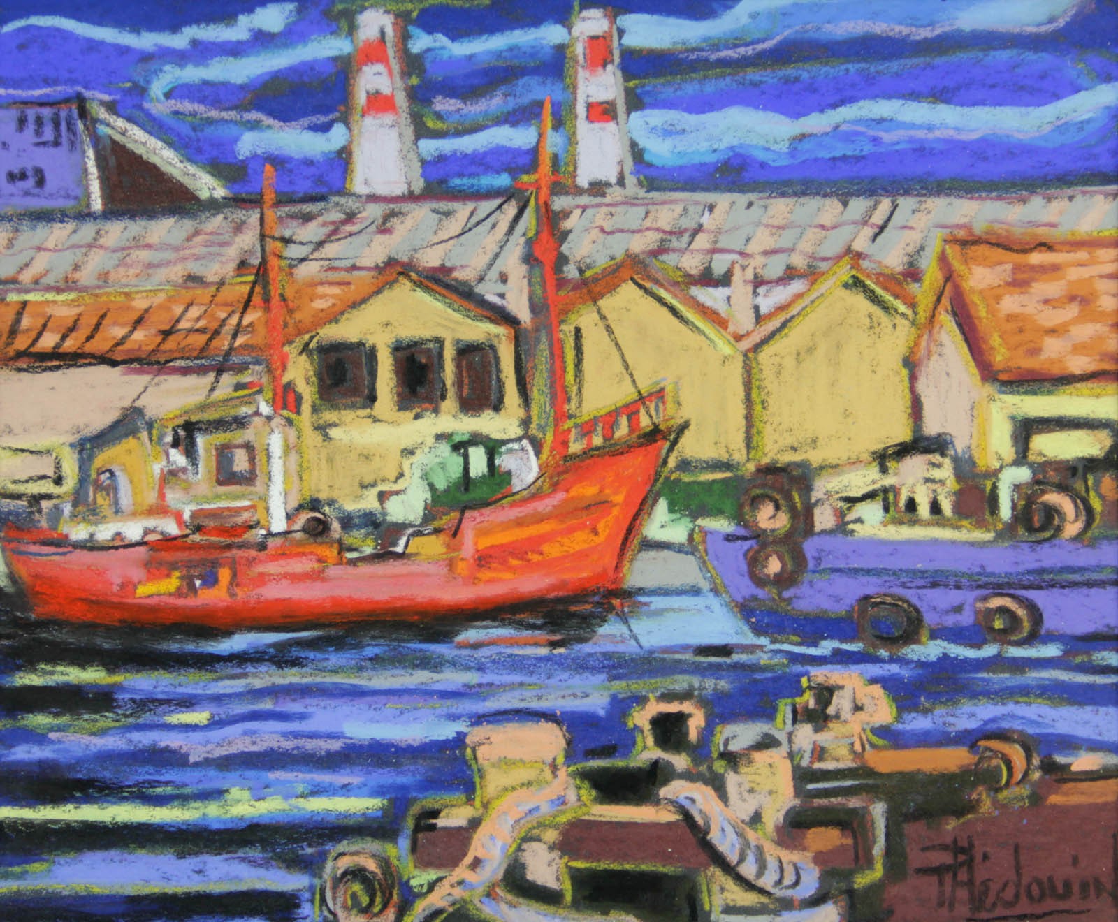 Philippe Hedouin, Le bateau rouge, Le Havre Philippe Hedouin, Le bateau rouge, Le Havre