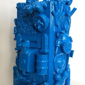 Sculpture, Totem Bleu - jouets, Anmarie Léon