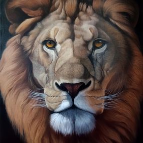 Painting, Lion portrait, Tamar Nazaryan