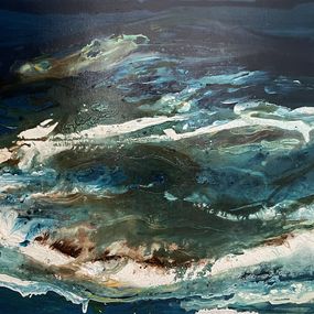 Painting, Deep velvet indigo seascape, Tiny de Bruin