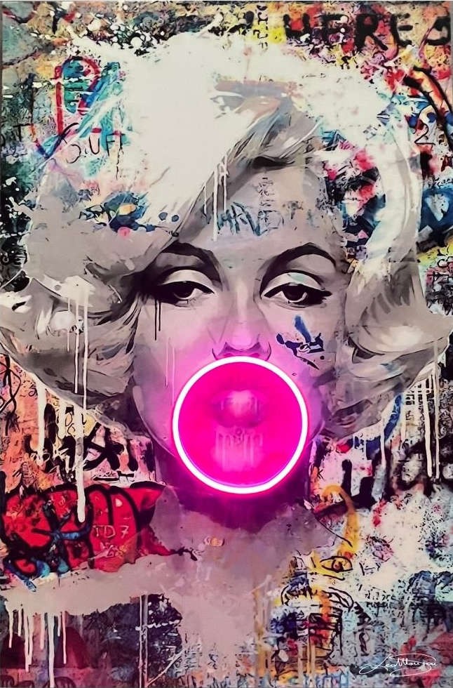 Led Mansion, Marylin bubblegum street art Led Mansion, Marylin bubblegum street art