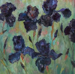 Gemälde, Irises black dragon - stylish iris painting, Nikolay Dmitriev
