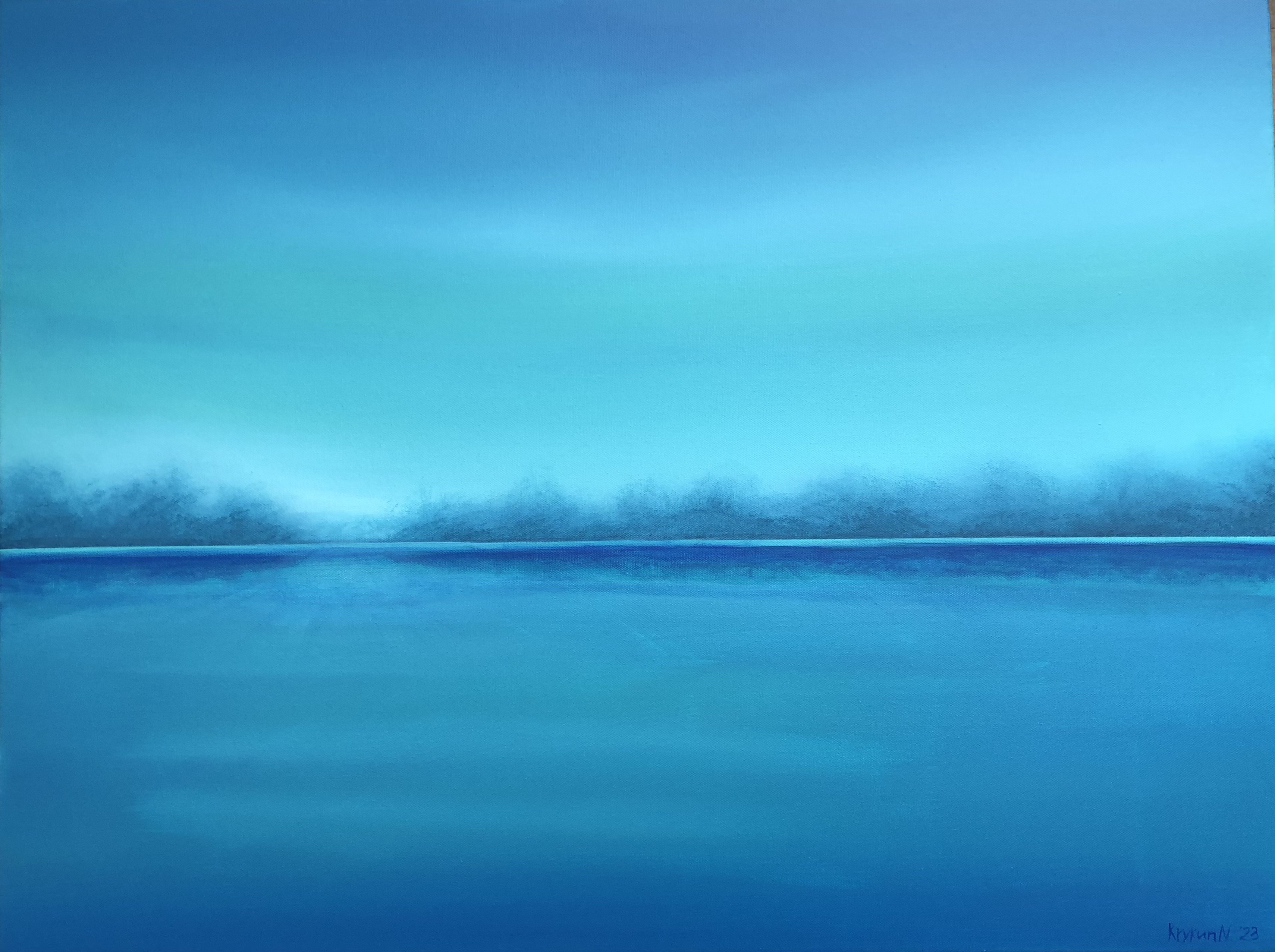 Nataliia Krykun, Turquoise sea - blue abstraction seascape, ocean, minimalism Nataliia Krykun, Turquoise sea - blue abstraction seascape, ocean, minimalism