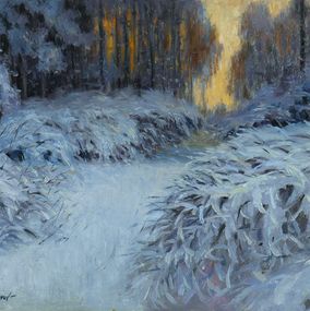 Painting, Winter Lace - original winter painting, Nikolay Dmitriev