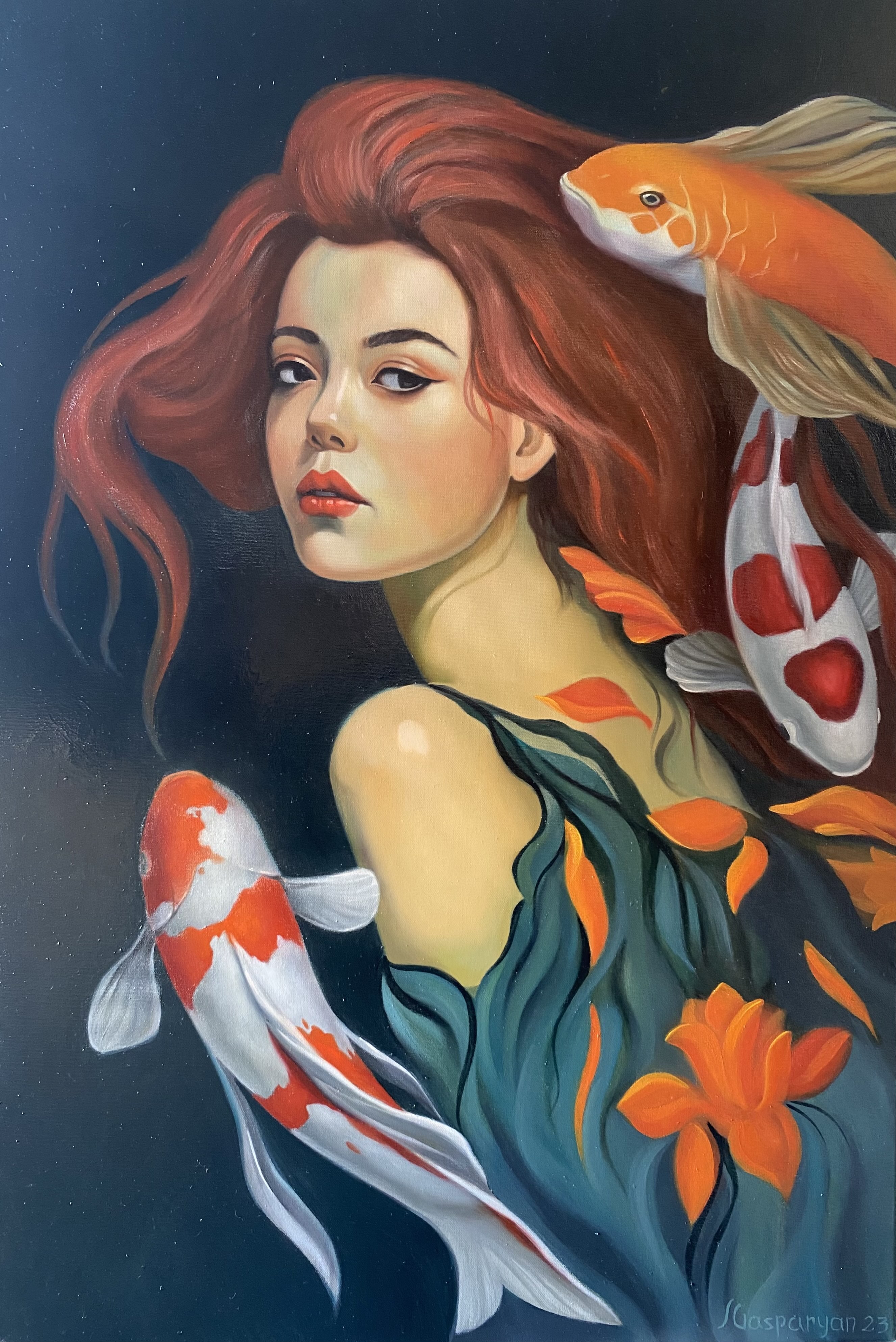 Ara Gasparyan, Portrait with koi fishes Ara Gasparyan, Portrait with koi fishes