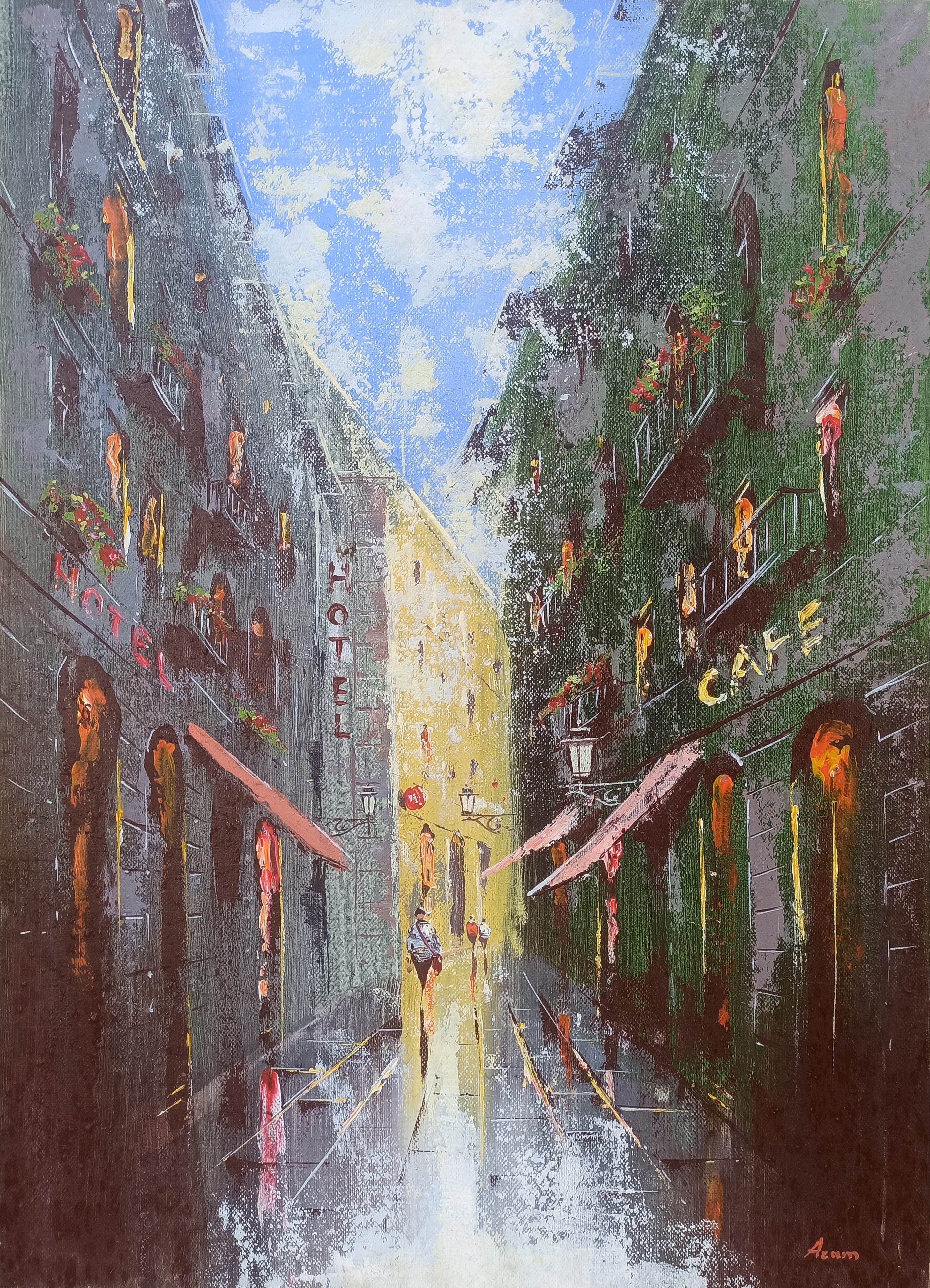 Aram Movsisyan, Cityscape - cafe street Aram Movsisyan, Cityscape - cafe street