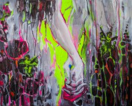 Together, neon painting, Olha Vlasova