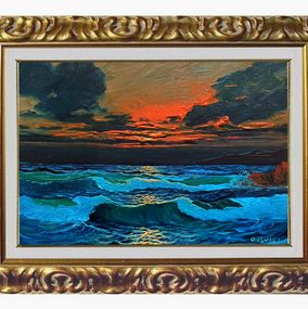 Painting, Sea sunset, Massimo Orsucci