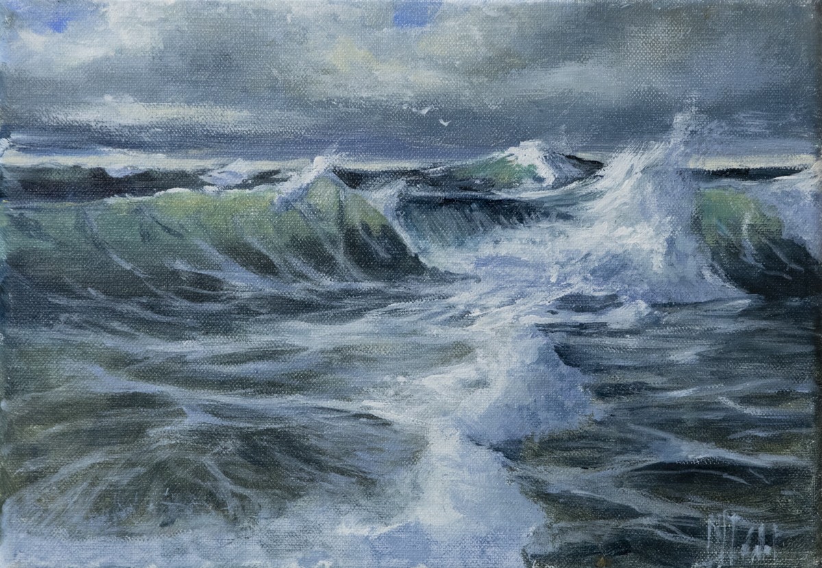 Marie-Joëlle Cédat, Grosses vagues n°8 - Paysage marin et le tumulte de la mer Marie-Joëlle Cédat, Grosses vagues n°8 - Paysage marin et le tumulte de la mer