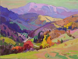 Painting, Pink Carpathians, Alexander Shandor