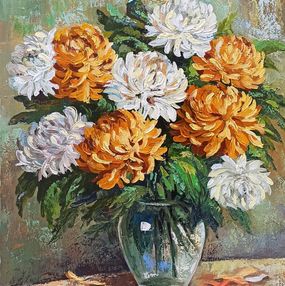 Gemälde, Chrysanthemums in vase, Karine Harutyunyan