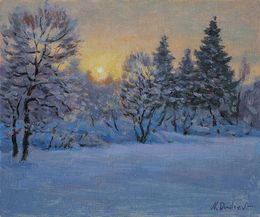 Cold Sunlight - original winter landscape, Nikolay Dmitriev