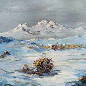 Gemälde, Winter landscape - Aragats, Arto Mkrtchyan